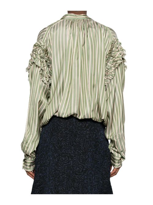 Dries Van noten camicia cenver bis ruffled striped DRIES VAN NOTEN | 261-010745-3274604 GREEN